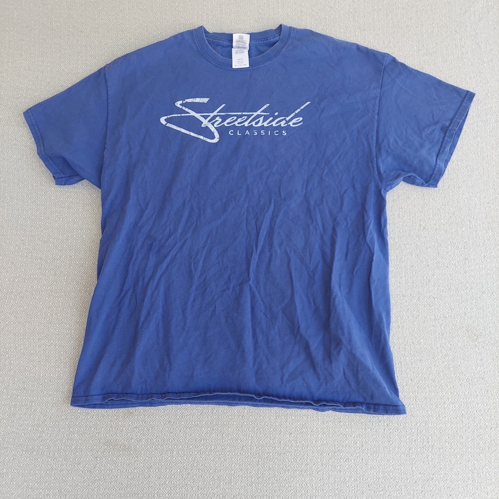 Streetside Classics‎ Mens Blue Graphic T-Shirt XL Gildan Ultra Cotton Vintage